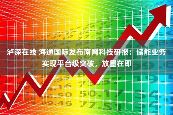 泸深在线 海通国际发布南网科技研报：储能业务实现平台级突破，放量在即